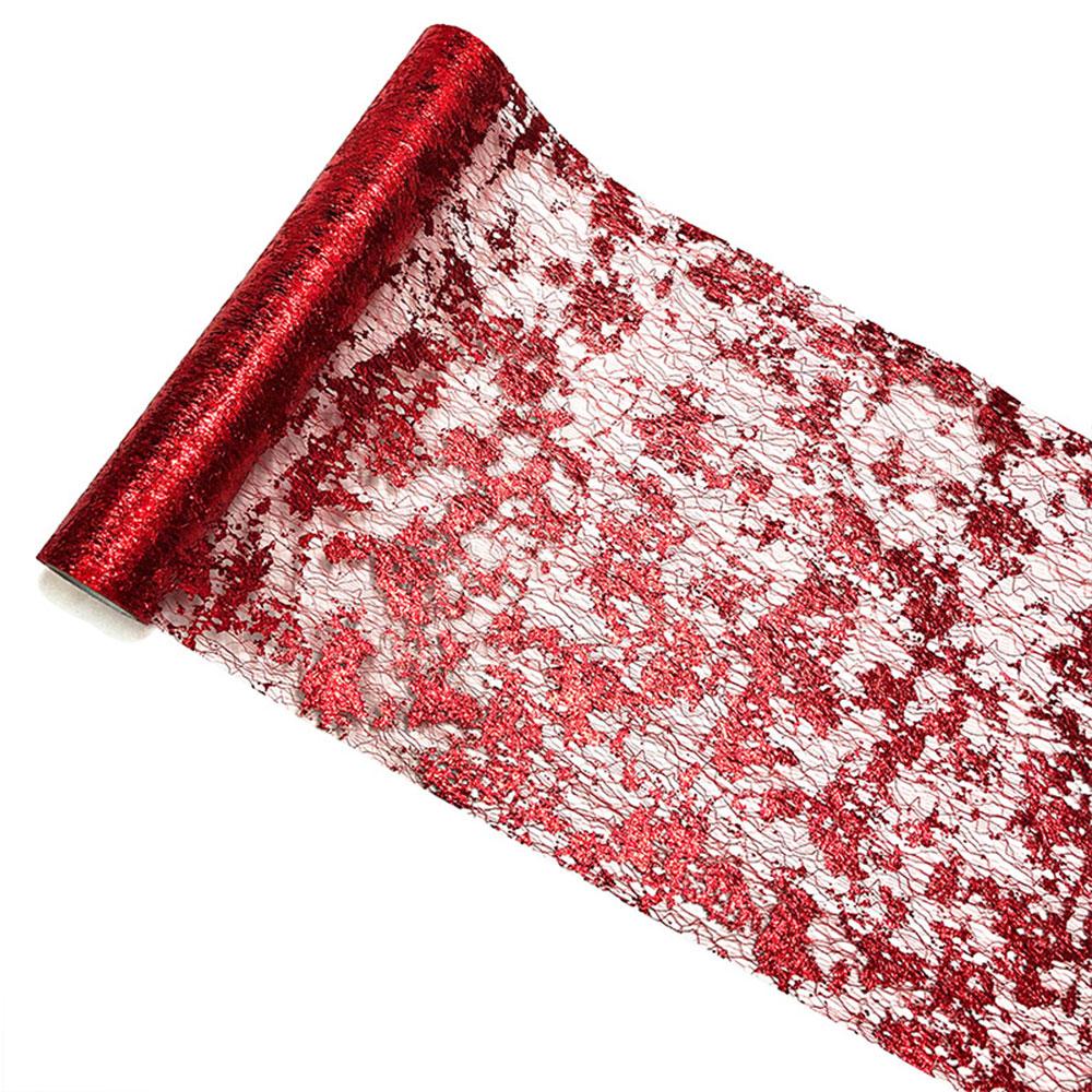 11 In Wide Sequin Glitter Table Runner Metallic Mesh Gold Fabric for Table Decor Christmas Wedding Birthday Supplies Decorations