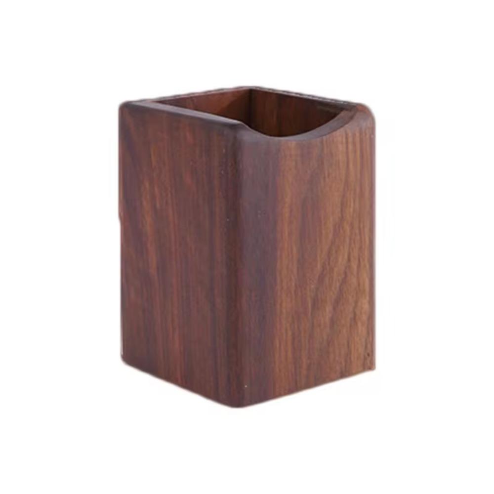 Large Capacity Wood Storage Box Multiple-use Pen Holder Cup Stationery Desk Organizer School