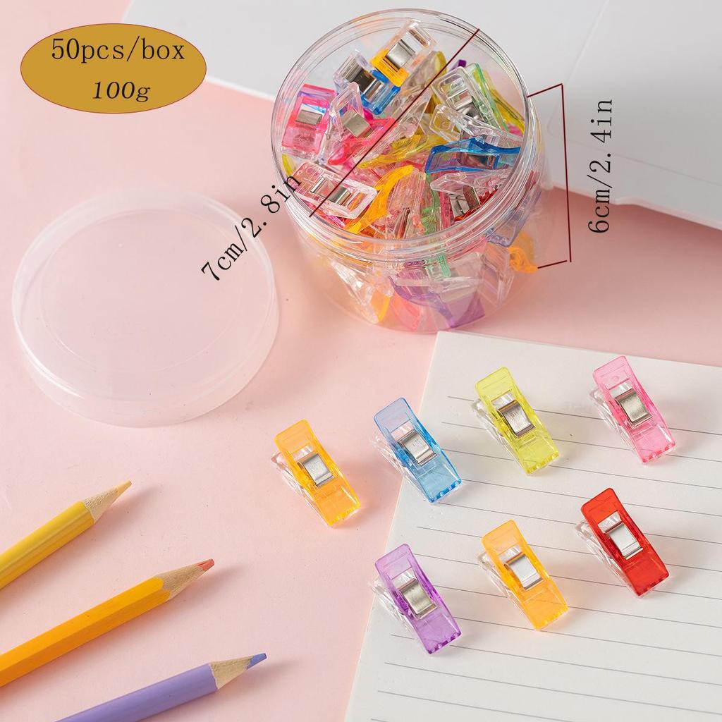 Colorful Plastic Clips for Quilting, Sewing, and Office Use