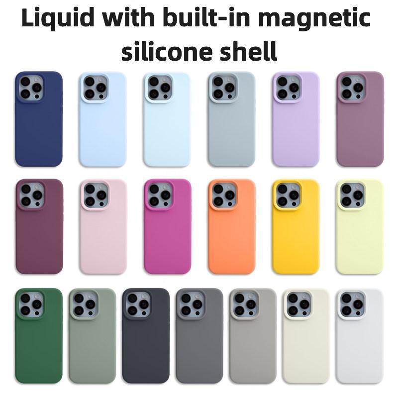 Luxus-Flüssigsilikon-Magsafe-Handyhülle Für iPhone 17 Air 16 15 14 13 Pro Max Einfarbige Schutzhülle Weiche Rückseite