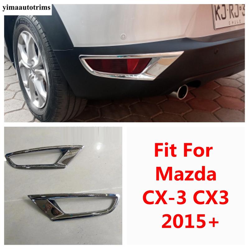 

2 Pcs Chrome Rear Bumper Fog Lamp Light Decoration Frame Cover Trim For Mazda CX-3 CX3 2015 - ABS Accessories Exterior Kit