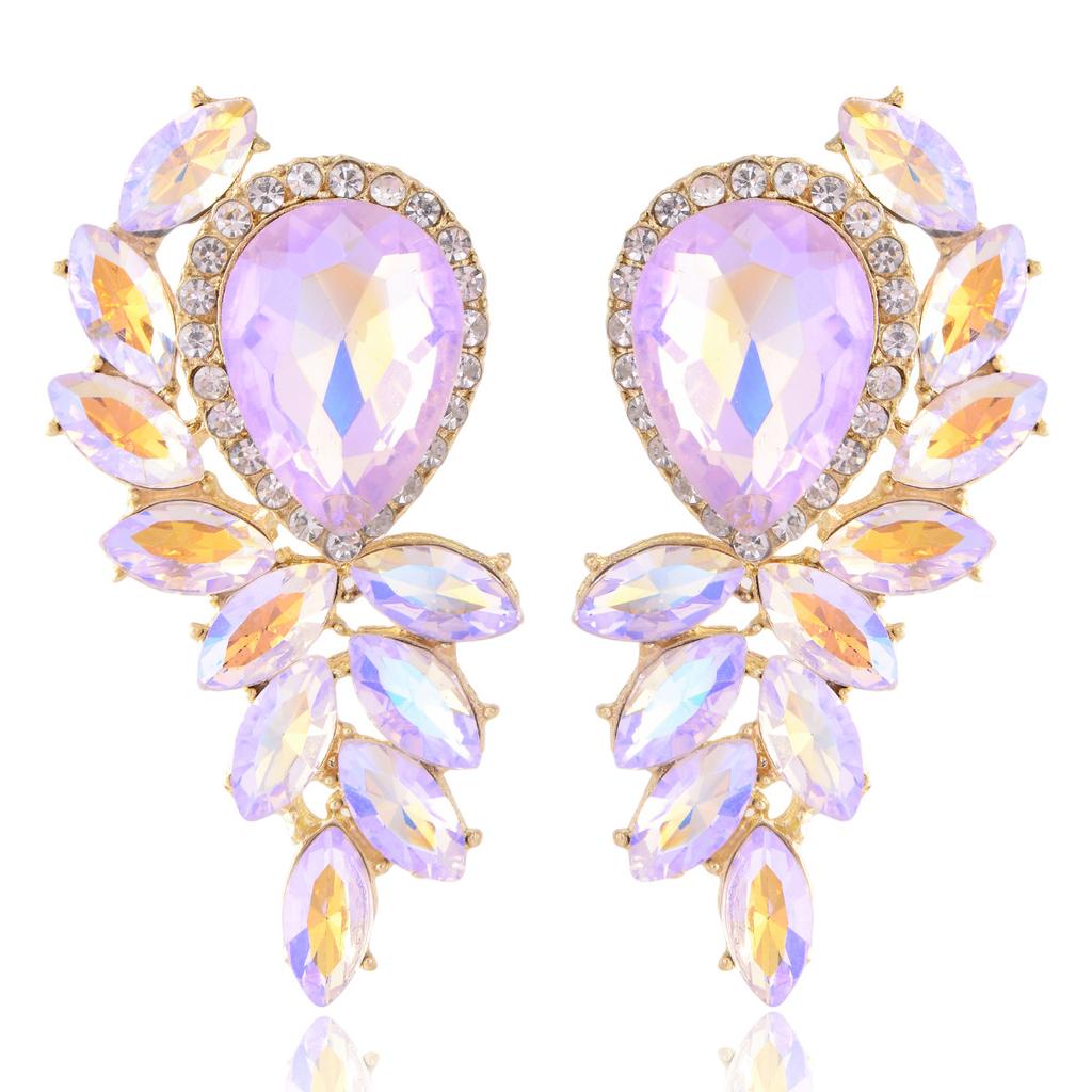 Luxury Rhinestone Stud Earrings For Women Elegant And Exquisite Crystal Ear Jewelry Fashionable Personalized Accessories
