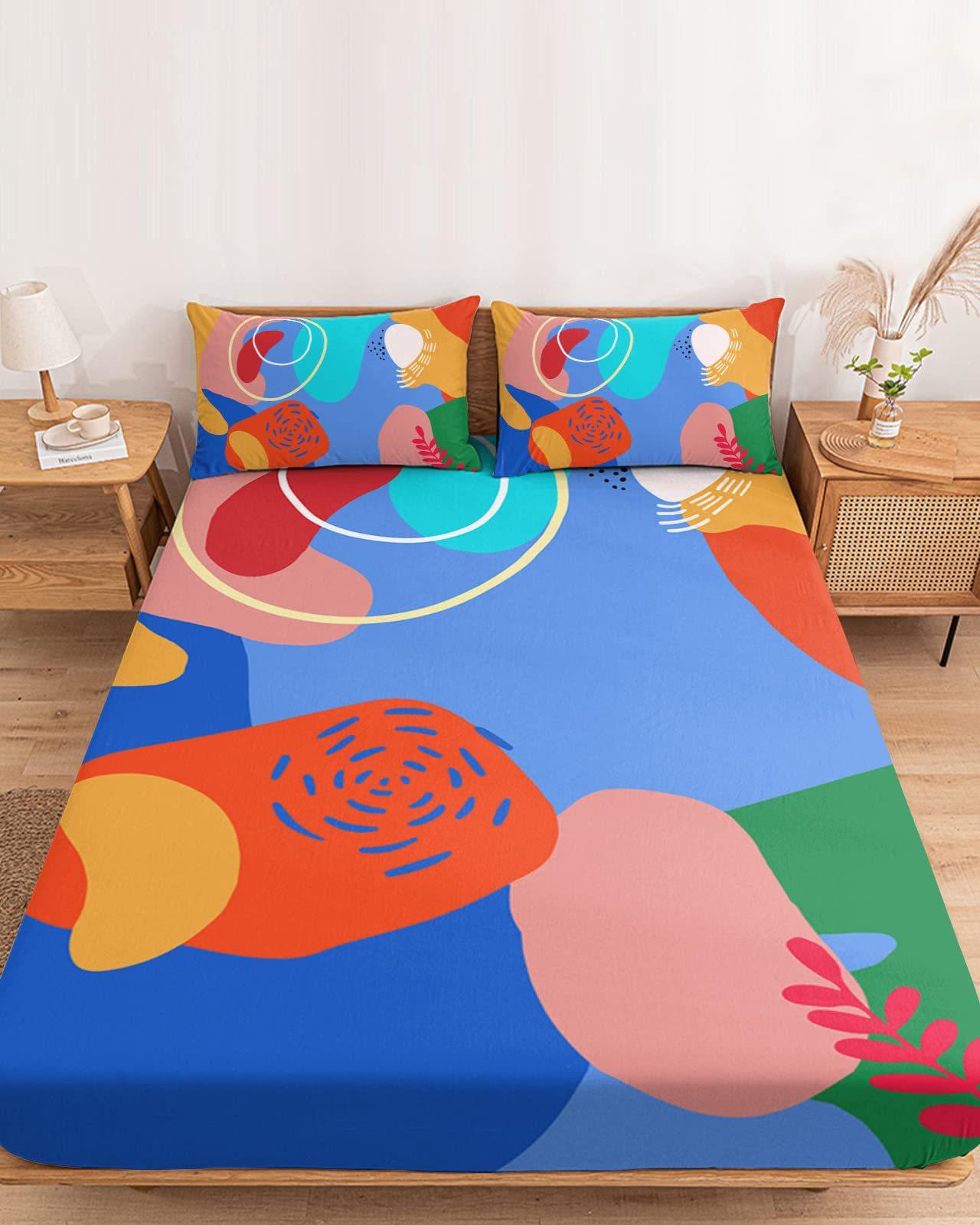 

Bohemian Plant Pattern Mattress Three-Piece Digital Printing Bedding Set Adult Children For more sizes, please consult customer service.