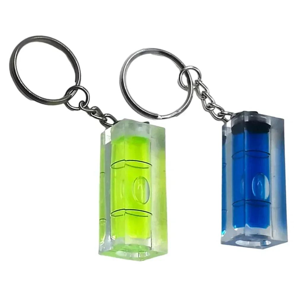 1PC Square Level Green Bullseye Spirit Level Horizontal Inclinometer Measuring Tool Mini Key Ring PTZ T-type Level