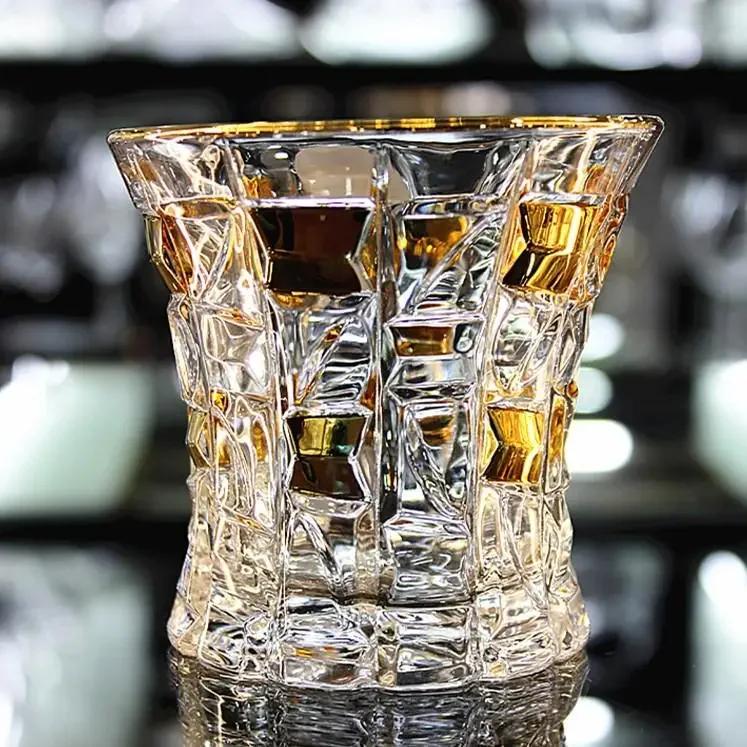 Spirituosen Brandy Teeglas - Europäischer Stil Großformatiges Kristallglas Zeichnung Gold Wein Whisky Bierglas