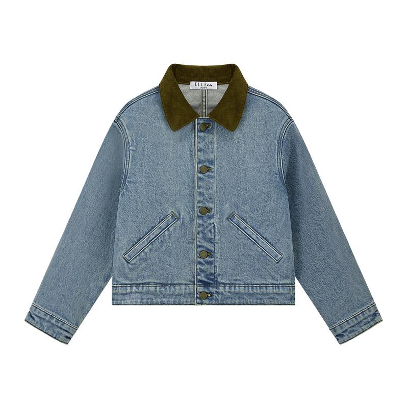 ELLE KIDS Mädchen Retro Cordkragen Jeansjacke