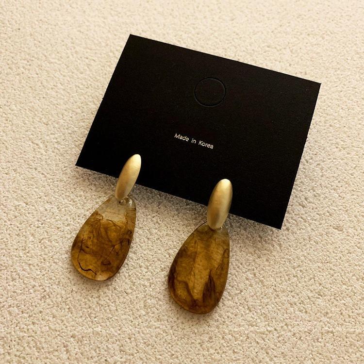 Design Sense Niche Retro Resin Acrylic Brushed Personality Temperament Minimalist Earrings Earrings Women