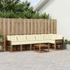 Outdoor Sofa Set with Cushions 7 pcs Natural and Cream