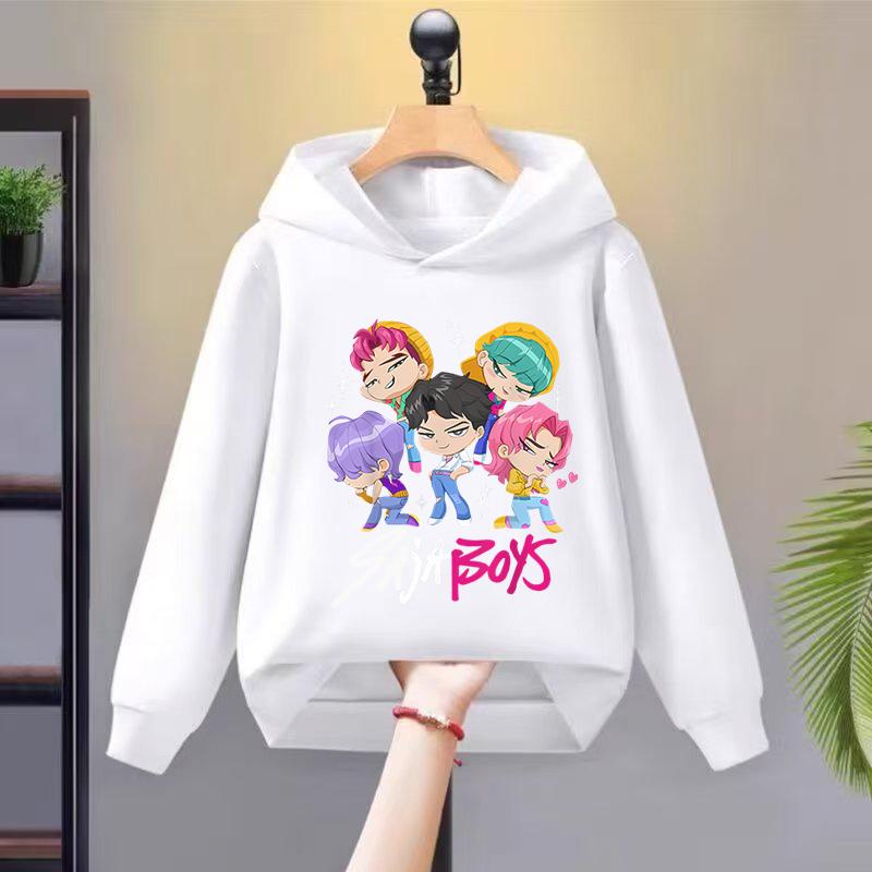 2025 New K-kpop Devil Hunter Children's Autumn Hoodie Fashion Versatile Girls' Long Sleeve Sweatshirt Comfortable Soft Top