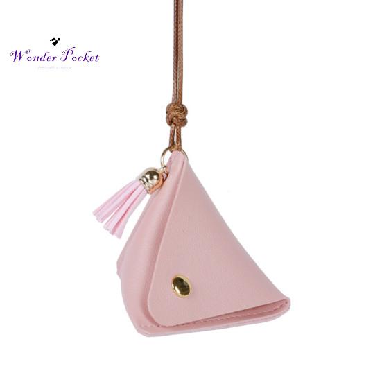 

Сумка для монет Прекрасный дизайн Zongzi Однотонная пряжка Яркая Повседневная сумка для хранения Компактная очаровательная треугольная смена розовый