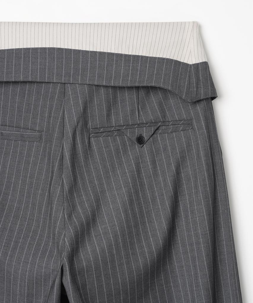 MILLO WOMEN Folding Wide Trousers [Charcoal Gray]