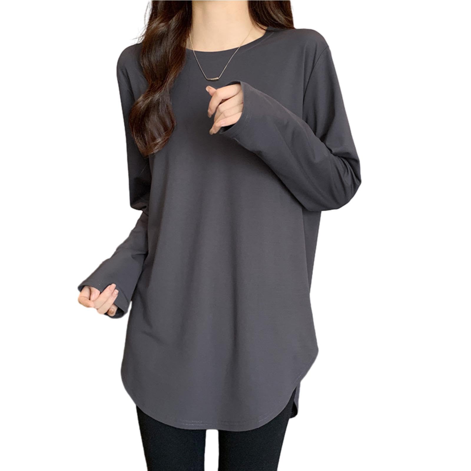 

Yoga Wear Long Sleeve Loose Round Winter [MSFQSNB] Top, T-Shirt, Sportswear, Training, Yoga, Stretch, Women s, Fit, Neck, Casual, Slimming, Cute, серый