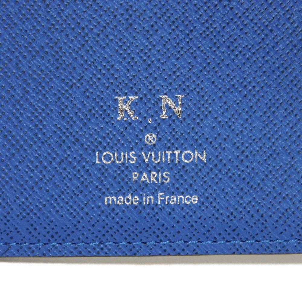 Used 12564 Portefeiulle Brazza NM M11580 7940 New Grilloche Gray Blue Two-Tone RFID Taiga Gris Roche Men's from Japan