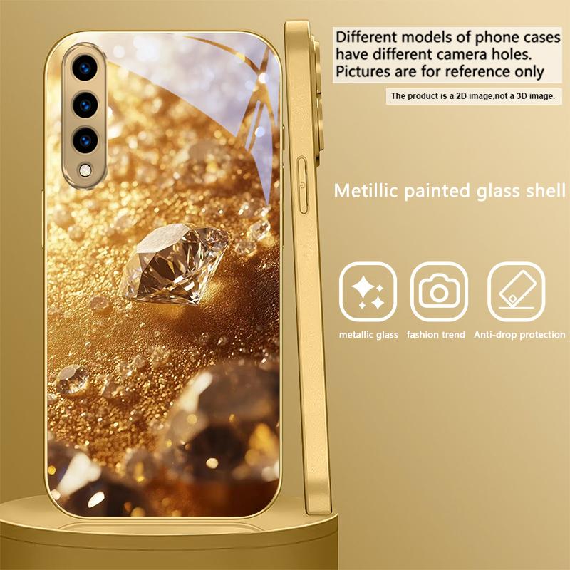 Diamants or brilliant Pour Samsung A 31 32 A33 A34 35 14 A15 13 A16 25 26 50 52 53 54 55 56 70 71 72 73 Étui de téléphone en verre doré