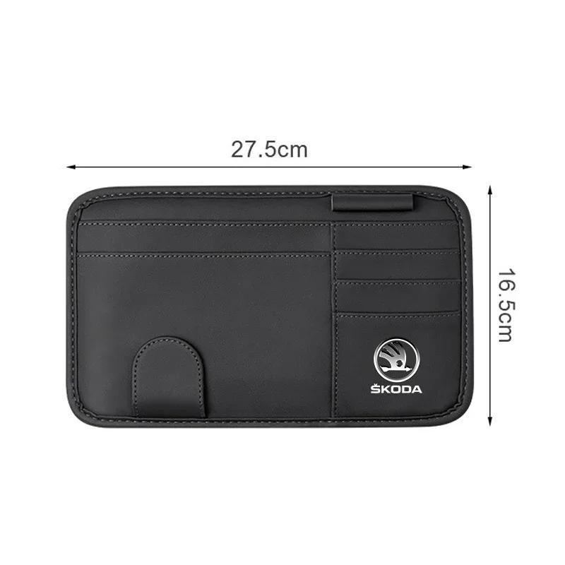 HLLQ9 Car Sun Visor Glasses Box Sunglasses Clip Card Ticket Holder for Skoda Fabia Kamiq Yeti Octavia Superb Kodiaq Karoq Rapid Scala