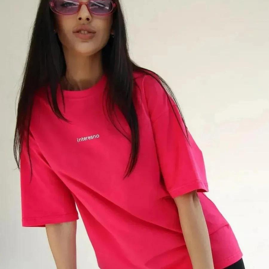 European & American Style Loose Fit Letter Print Cotton T-shirt for Women - Summer Casual New Arrival