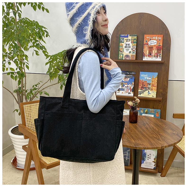 2025 Women's Corduroy Tote: Lightweight, Large-Capacity Fashion Shoulder Bag