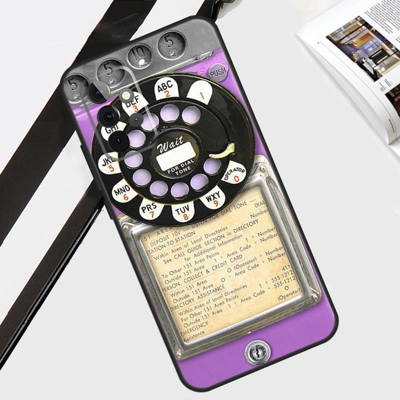 Retro Blue Payphone Vintage Case For Samsung Galaxy A06 A56 A36 A26 A16 A54 A34 A14 A12 A22 A32 A52 A13 A53 A15 A35 A55
