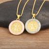 Nidin High Quality Copper Micro Inlaid Zircon Charm Pendant Necklace For Women Girl Religious Style Clavicle Chain Jewelry Gifts