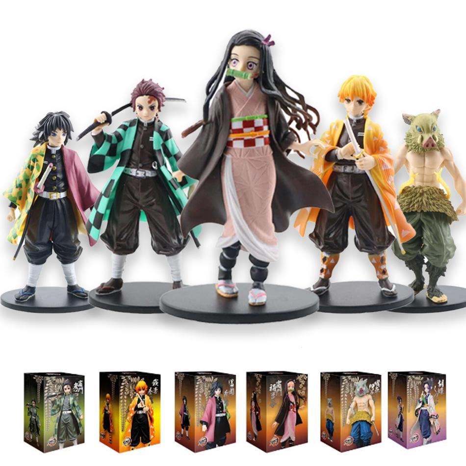 Anime 16CM Demon Slayer Kimetsu no Yaiba figure Kamado Tanjirou Action Figure Agatsuma Zenitsu Nezuko Warrior PVC Model Toys