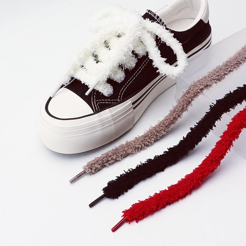 Fashion Shoes Cswo01 Men's White 1 Pair Fashions 1Cm Wide Round Plush Shoelace Sneakers Flat Shoes Casual Shoelace 80/100/120/140/160Cm Shoelaces For Shoes 80Cm