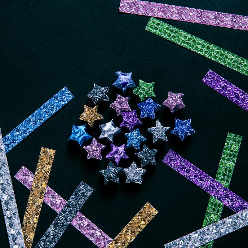 Colorful Origami Star Strips: Handmade Five-Pointed Stars Gift for Children’s Birthday or Summer Vacation.