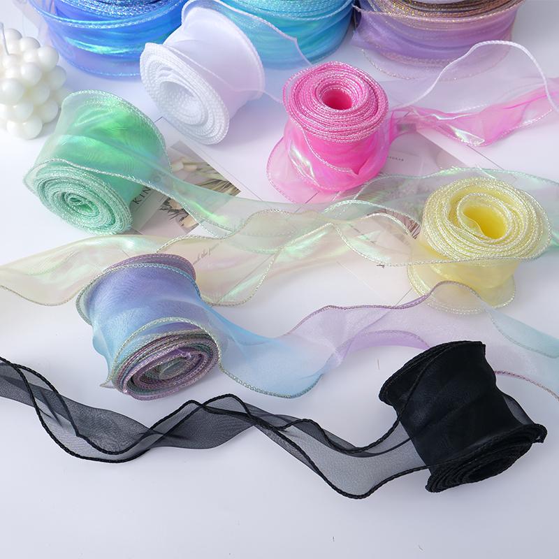 Chiffon Ribbon Organza Satin Lace for For DIY Bows Gift Wrapping Flower Bouquet Hair Accessories Sewing Trim Crafts Materials