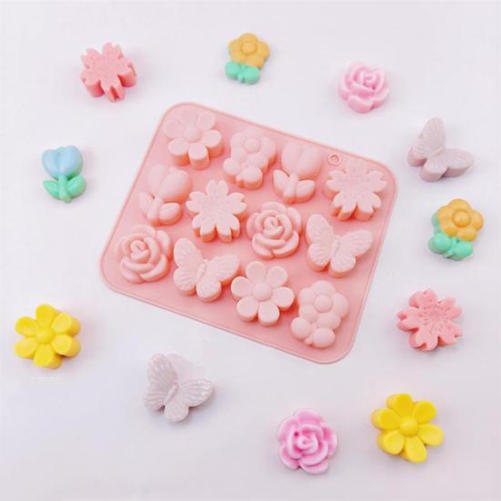 Flower And Leaf Silicone Mold Chocolate Pudding Cake Baking Mold Cake Decoration Reusable DIY Drip Glue Clay Mold