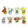 5Pcs Multicolors Flower Basket Miniatures Resin Desktop Ornaments Fairy Garden Decoration Moss Terrarium Micro Landscape
