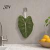 Bathroom Decor Hand Towel Leaf Shape Towel, Soft Absorbent with Hanging Loop, Kitchen Cute Maple Ginkgo Design for Drying Loop