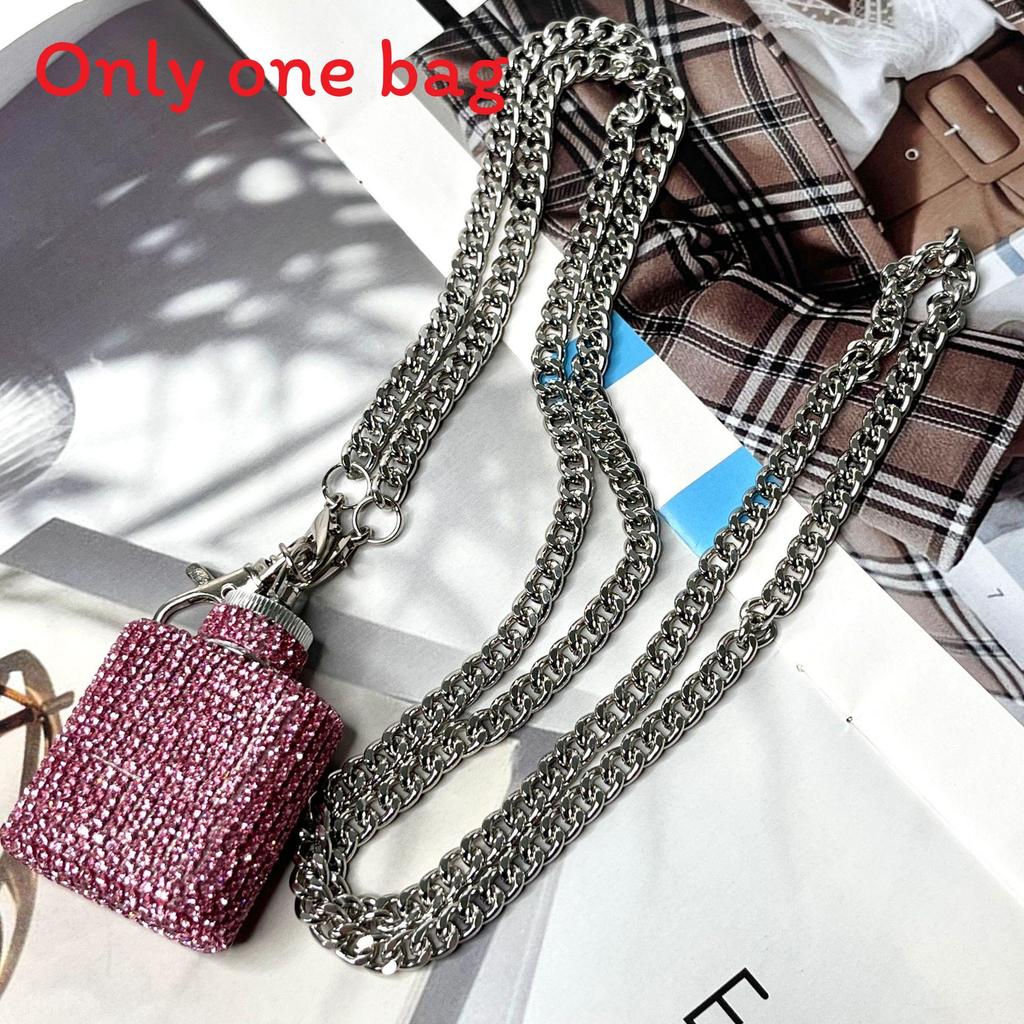 Water Diamond Mini Crossbody Bag With Pearl Chain For Streetwear Fashion