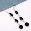 Black Onyx 925 Silver Plated Earrings 2.4" Best Seller Gift Most Beautiful I0i79