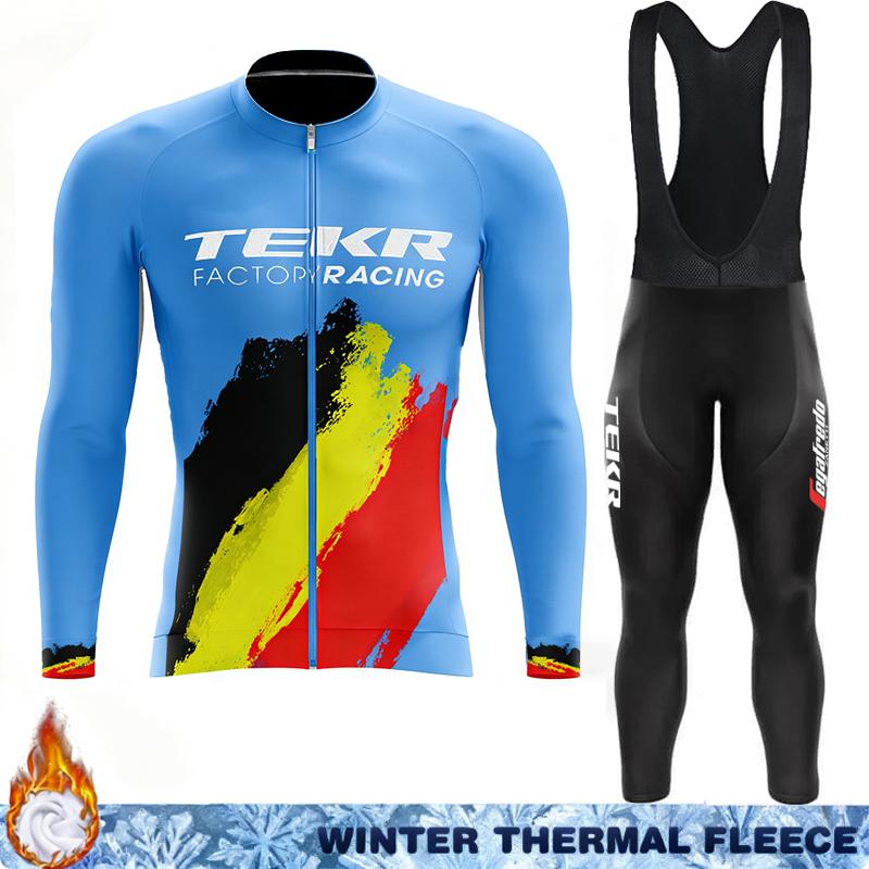 Men's Cycling Jersey Thermal Man Maillot Winter Fleece Clothing Outfit Clothes 2026 Sportswear Set Mens Retro Jackets Suit