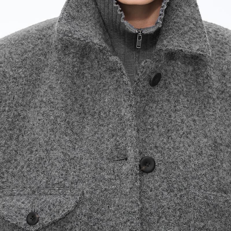 JNBY Wool Blend Loose-Fit Lapel Jacket