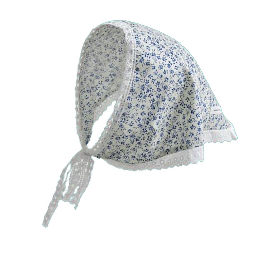 Eleganter Dreieckstuch mit Blumenmuster Atmungsaktives Kopftuch für Damen Französische Kopfbedeckung für Musikfestival