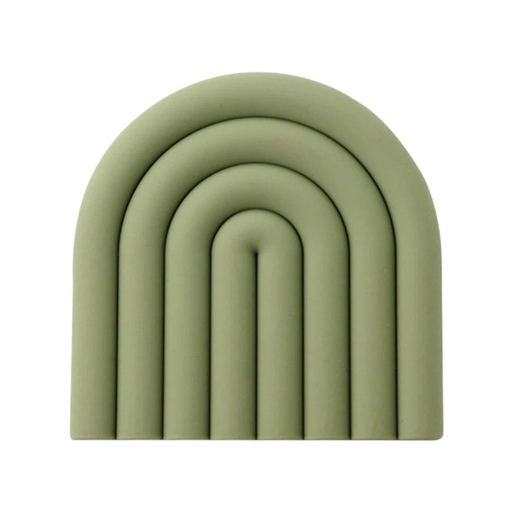 Anti-hot Bowl Mat Coasters Rainbow Personality Silicone Pot Pad Mat Kitchen Heat-resistant Plate Pad Home Table Insulation Pad