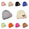 Lace Edge Bow Beanies Hat Solid Color Winter  Knitted Cap Sweet Bow Knitted Pullover Hat  Outdoor