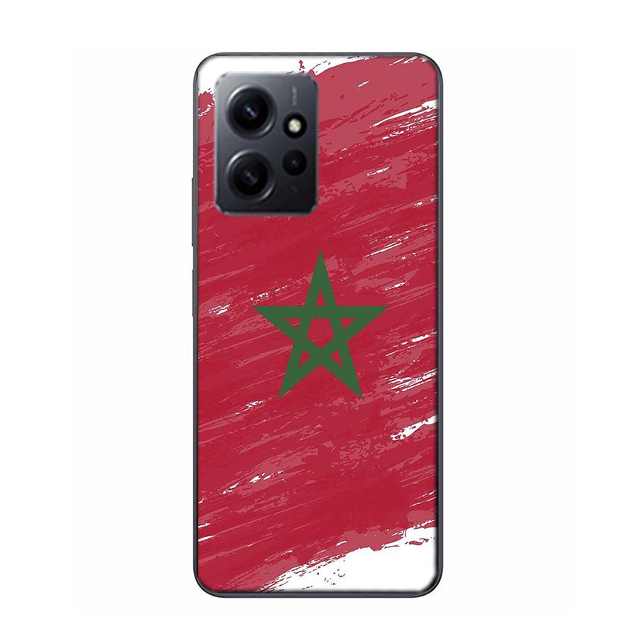 Morocco Flag Soccer Phone Case For Redmi Note 14 15 Pro 5G 13 12 Pro Plus 11 11T 11E 11S 10 Pro 10S 9 9S Cover Cell Clear TPU Ca