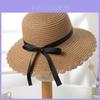 Summer Straw Hat Womens Sun Protection Beach Fedora With Short Brim For Outdoor Travel