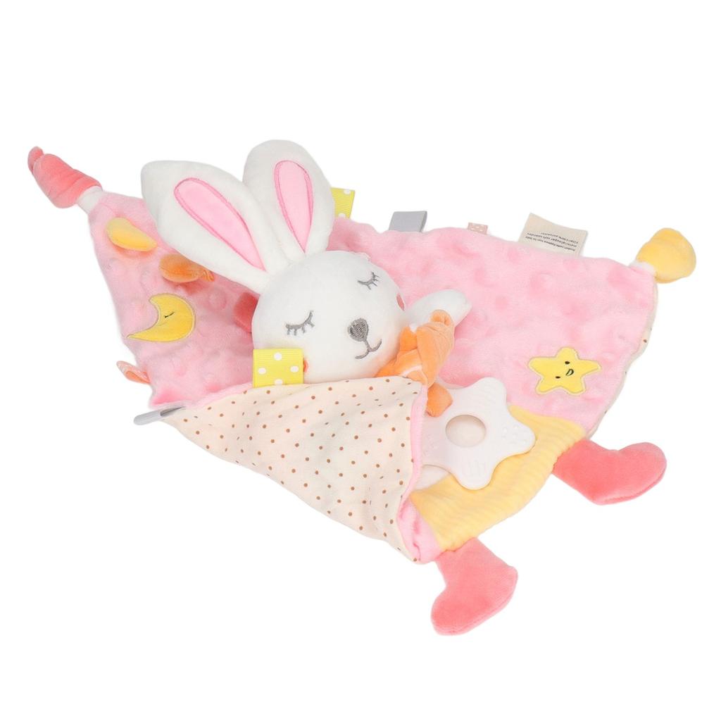 Dětská bezpečnostní deka Kousatelná Měkkost Růžový Zajíček Tvar Uklidňující Bezpečnostní Ručník do Ložnice