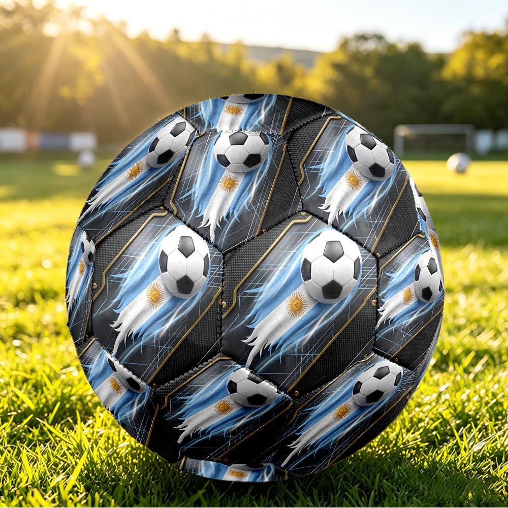 Argentina Football Printed Size 5 Soccer Ball Wear Resistant Standard Adult Training Football Fan Gift for Indoor Outdoor Match Sports