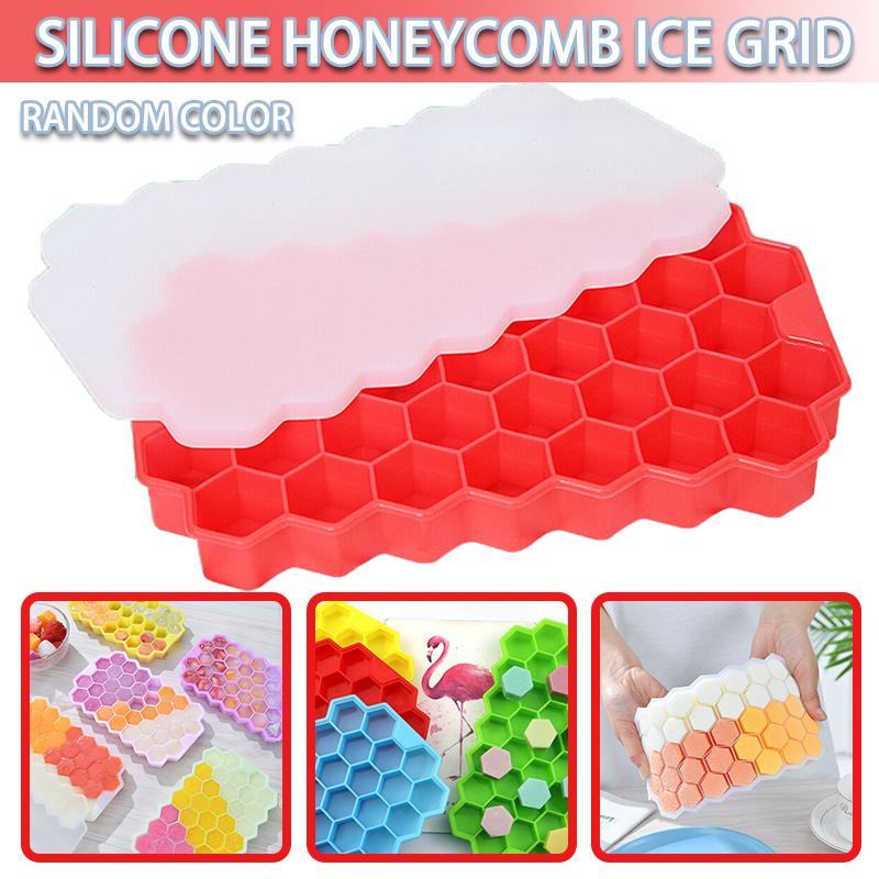 

Pdtoweb Honeycomb Ice Cube Tray 37 Сетки Силиконовый производитель кубиков льда с крышками для морозильной камеры