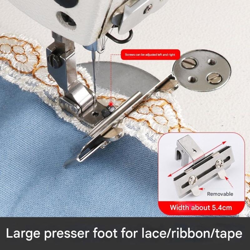 Heavy Duty Metal Presser Foot Adjustable Width Sewing Machine Presser Foot for Thick Fabric Canvas Leather Stitching