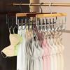 2 Pieces 16 Hook Wooden Clothes Drying Rack Anti-slip Rotatable Women Storage Bra Hangers Large Capacity Space Saving