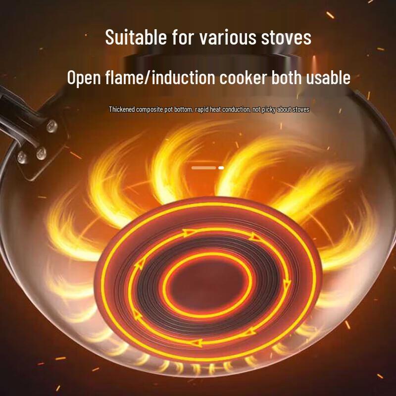 COOKER KING 30cm Uncoated Fine Iron Wok