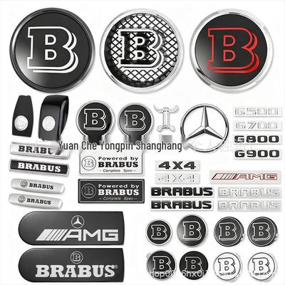 Compatible with Mercedes-Benz Brabus: Wheel Hub Caps, Steering Wheel BRABUS Emblems, C/E/S Hood Emblems.