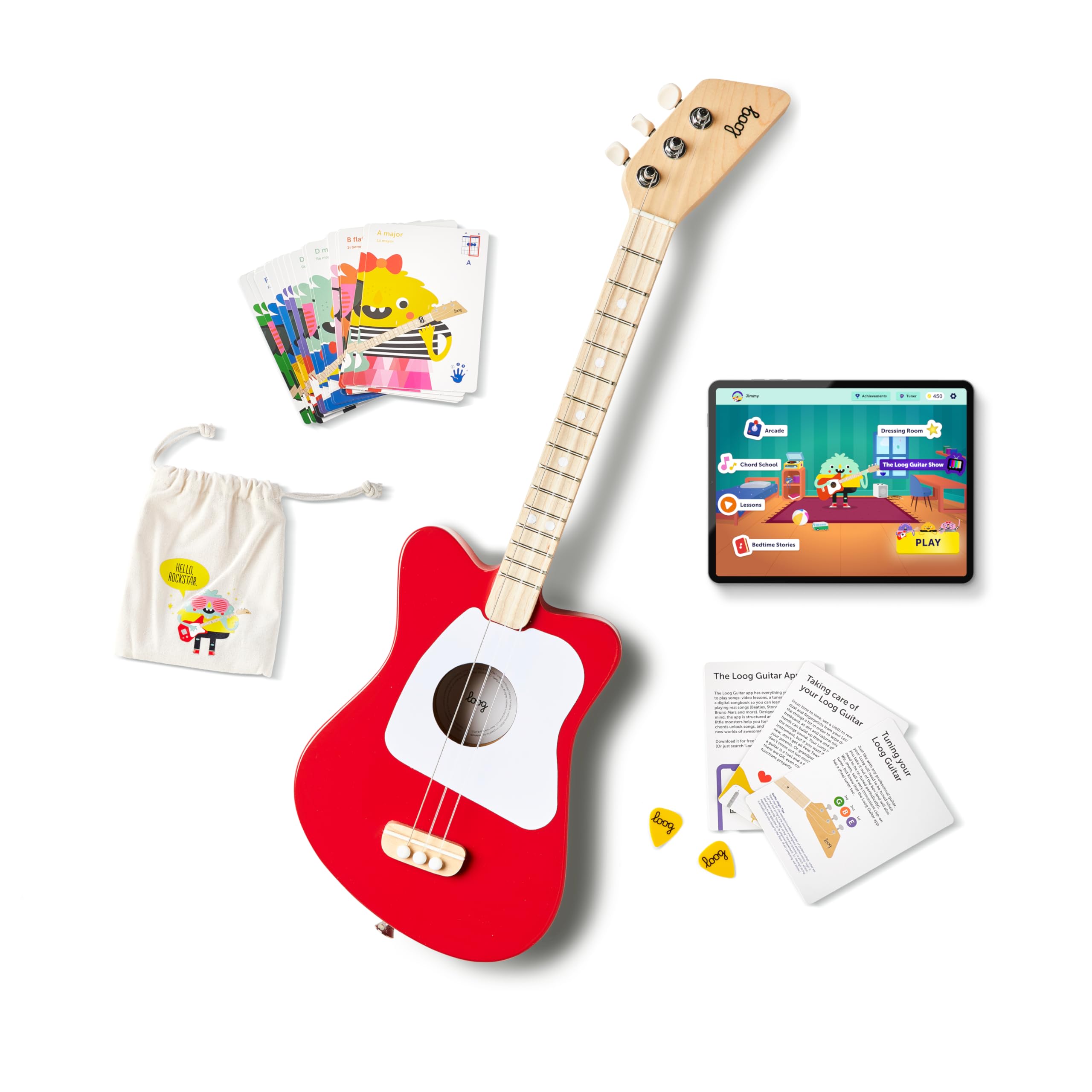 

Loog Loog мини акустическая гитара (красный)