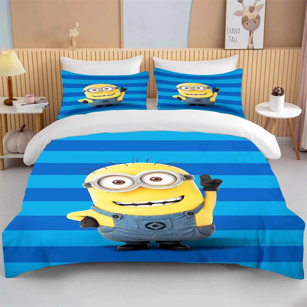 3D Yellow People Duvet Cover Pillowcase Bedding Bedroom Decor Children Gift Adult Single Double Bed Large Sizezip Duvet Cover