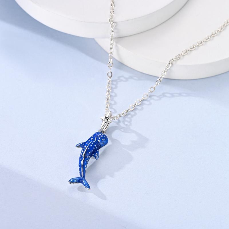 Original 925 Sterling Silver Charms Blue Luminous Whale Shark Pendant Earrings Necklace Bracelet For Women Jewelry Set Gift