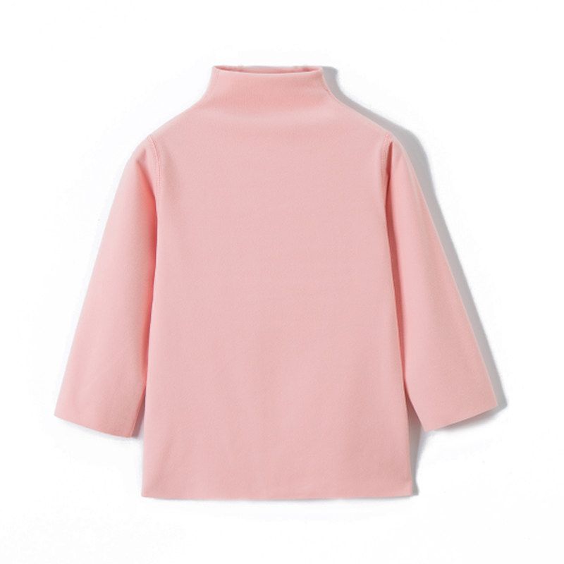 New Children's Half-Turtleneck Base Layer Pure Cotton Autumn Shirt Boys' Thermal Underwear Stretchy Girls' Autumn and Winter Inner Top